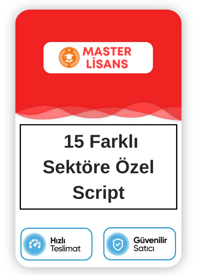 15 Farklı Sektöre Özel Script   – Sınırsız Site Kullanım-Toplu Satış